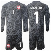 Polen Wojciech Szczesny #1 Keeper Fotballklær Bortedraktsett Barn EM 2024 Langermet (+ korte bukser)